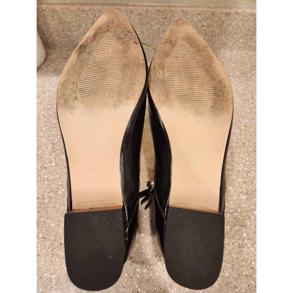 XYD Black Ankle Boots Boots Double Gold Zipper w/ Tassel Pointed Toe Size 9